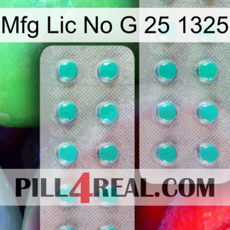 Mfg Lic No G 25 1325 29